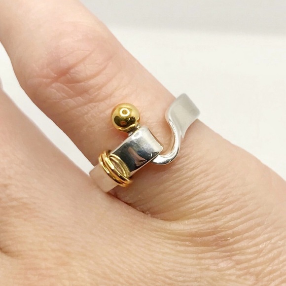 Tiffany & Company Hook and Eye Ring| 925 Silver| 18k Gold - Picture 4 of 4